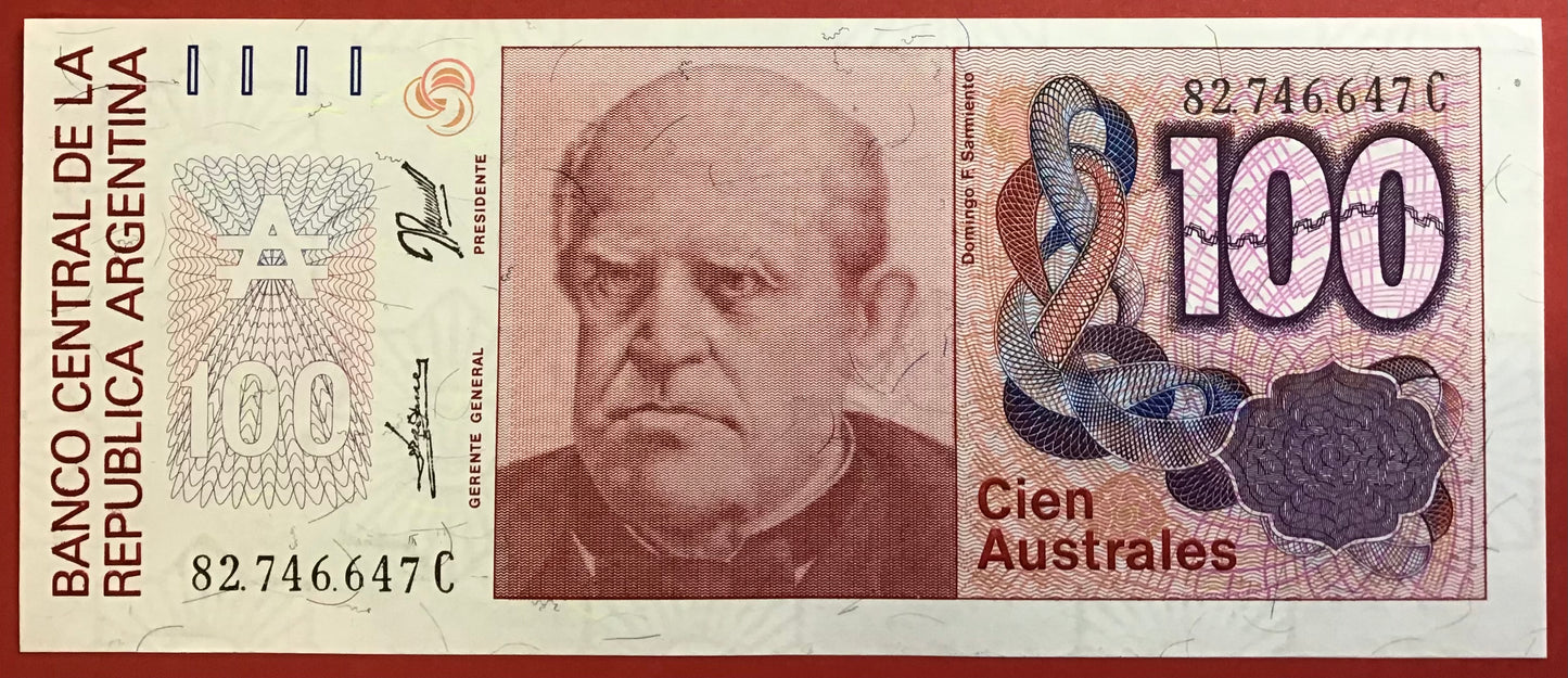 Argentina - 100 Australes (1985-90) P#327 Kvalitet 0