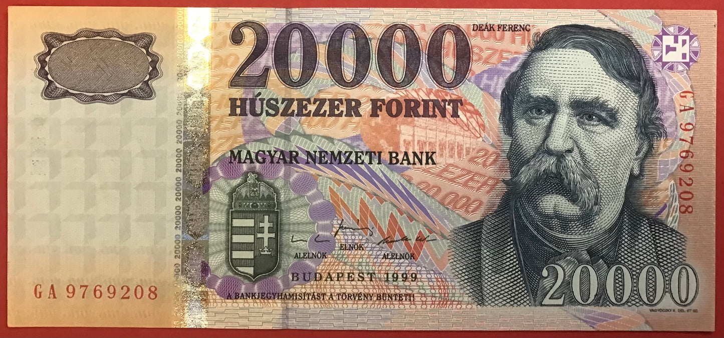 Hungary - 20.000 Forint 1999 P#184a Kvalitet 01