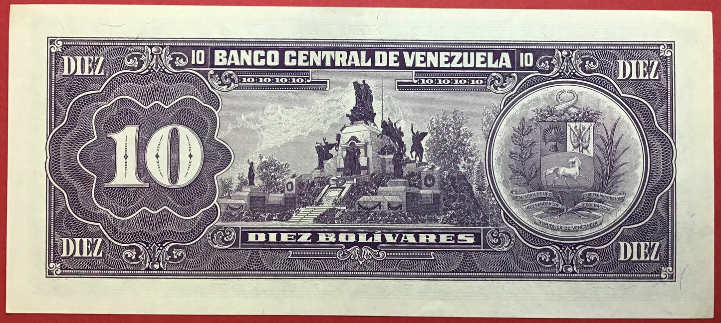 Venezuela - 10 Bolivares 31.5.1990 P#61b Kvalitet 01/0