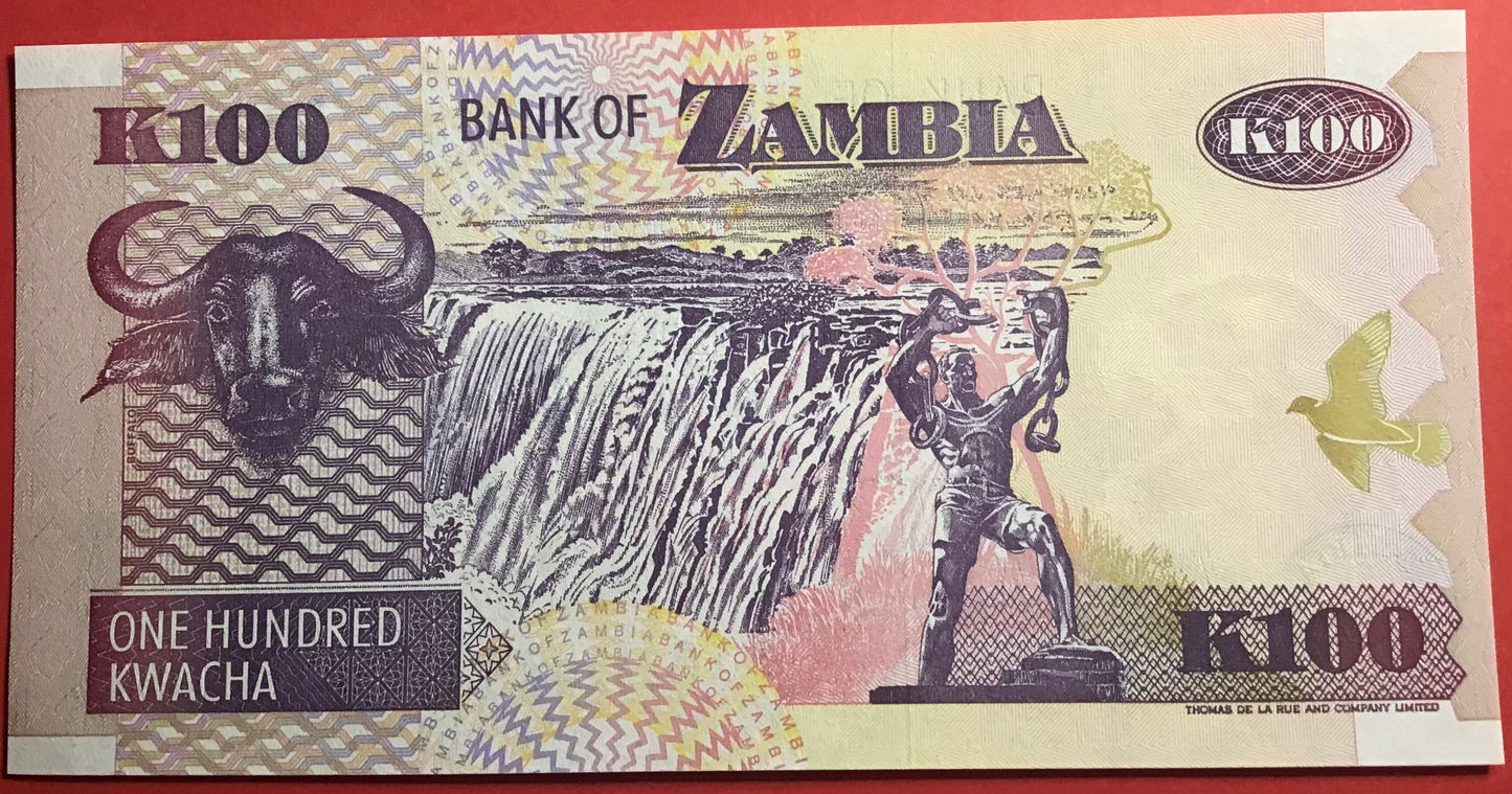 Zambia - 100 Kwacha 1992 P#38b Kvalitet 0