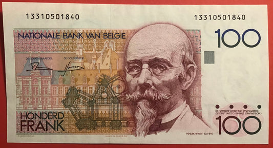Belgium - 100 Francs (1978-81) P#140a Kvalitet 1+/01