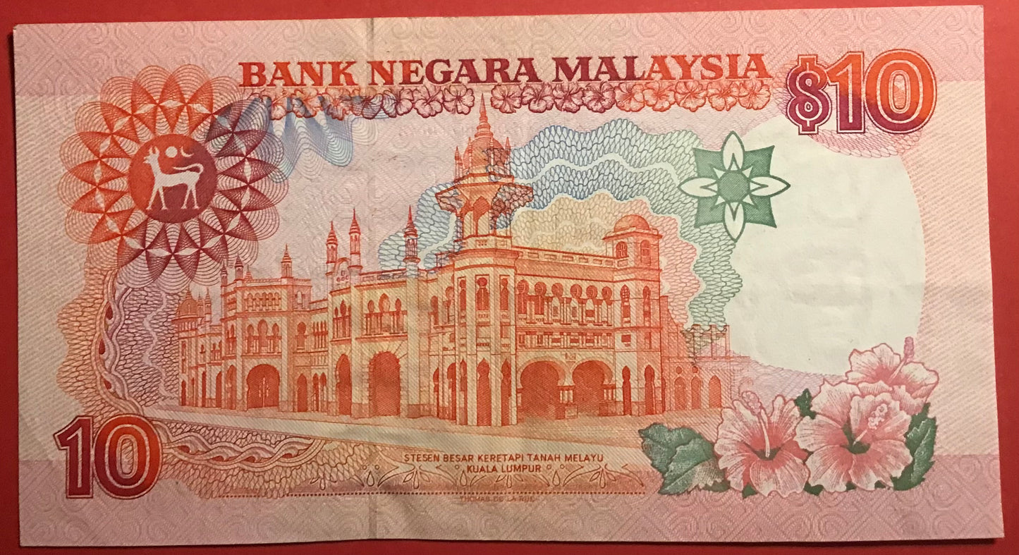 Malaysia - 10 Ringgit (1989) P#29 Kvalitet 1+