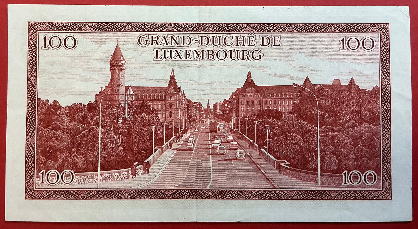 Luxembourg - 100 Francs 15.7.1970 P#56a Kvalitet 1+