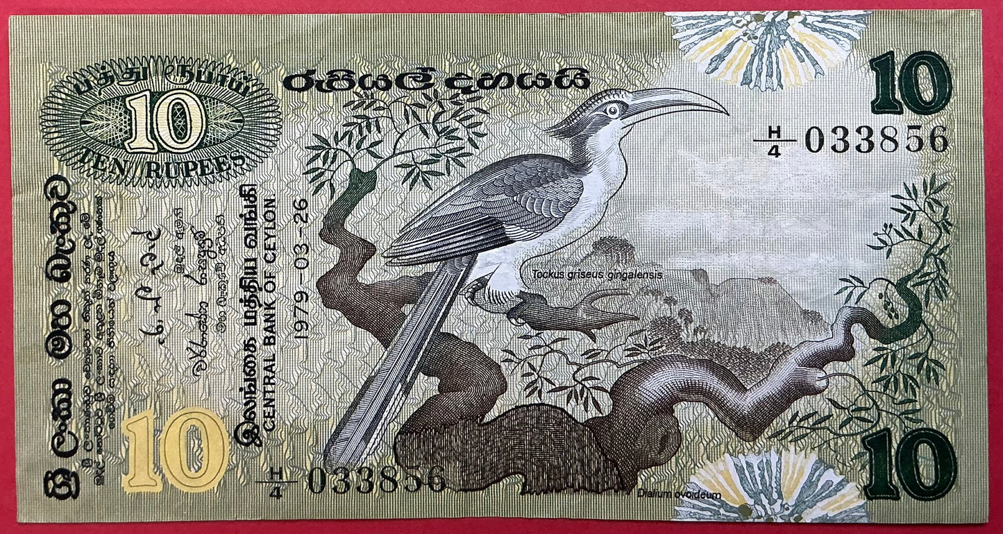 Sri Lanka - 10 Rupees 26.3.1979 P#85 Kvalitet 1+