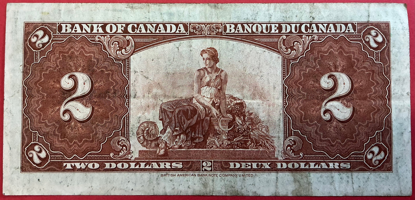 Canada - 2 Dollars 2.1.1937 P#59c Kvalitet 1/1+