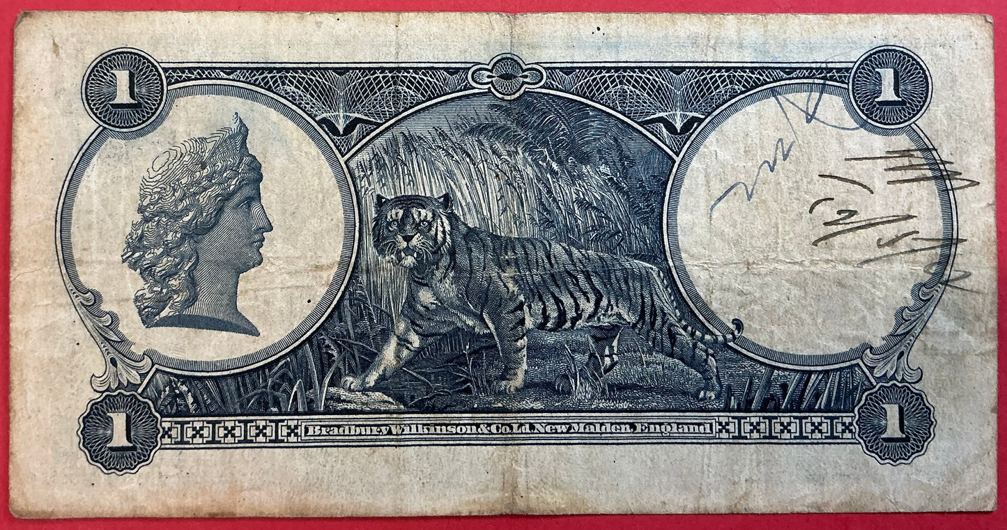 Straits Settlements - 1 Dollar 1.1.1935 P#16b Kvalitet 1-/1