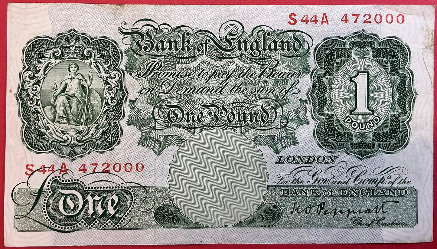 Great Britain - 1 Pound 1948 P#363d Kvalitet 1+