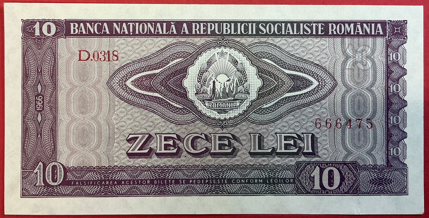 Romania - 10 Lei 1966 P#94a Kvalitet 01