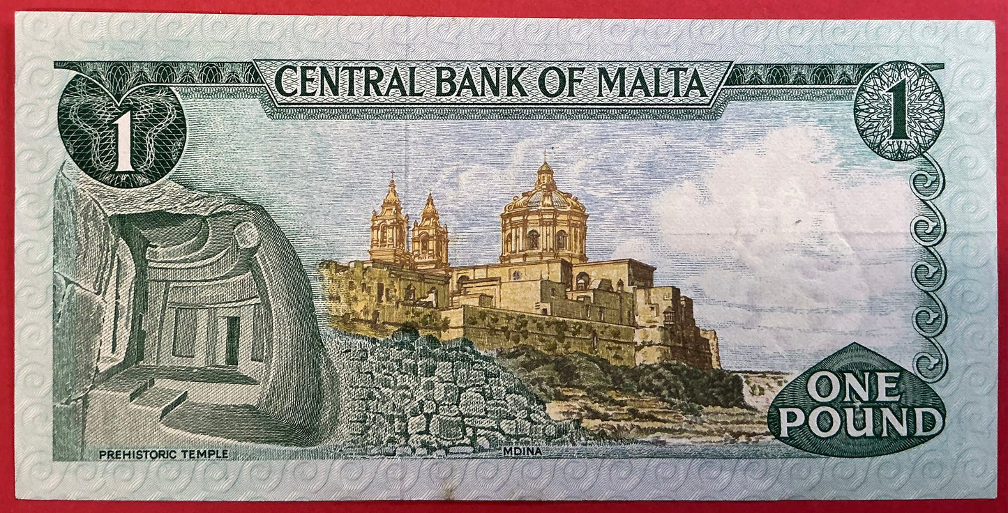 Malta - 1 Lira (1973) P#31f Kvalitet 1+/01