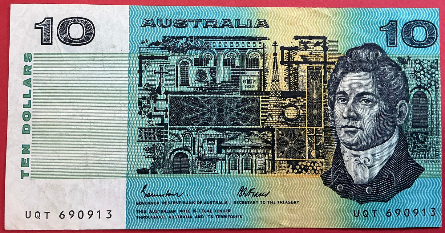 Australia - 10 Dollars 1985 P#45e Kvalitet 1/1+