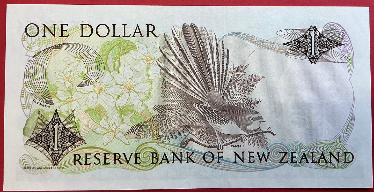 New Zealand - 1 Dollar (1989-92) P#169c Kvalitet 1+