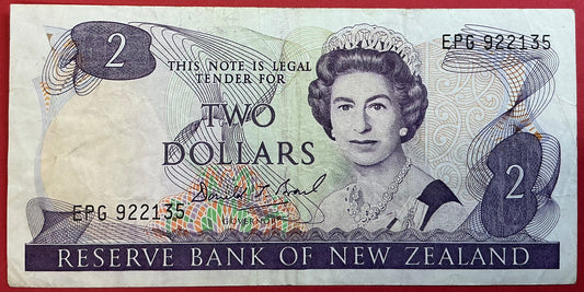 New Zealand - 2 Dollars (1989-92) P#170c Kvalitet 1