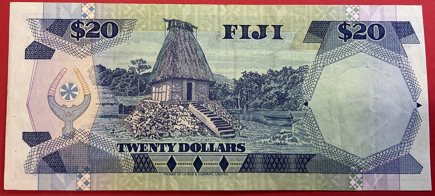 Fiji - 20 Dollars (1988) P#85a Kvalitet 1/1+