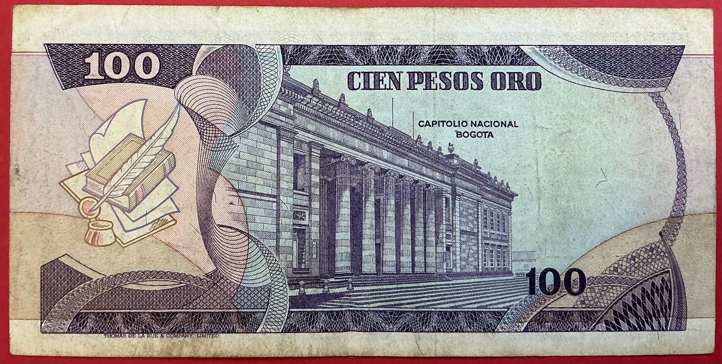 Colombia - 100 Pesos Oro 1.1.1977 P#418a Kvalitet 1/1+