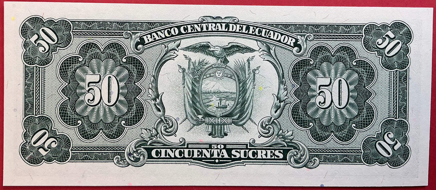 Ecuador - 50 Sucres 22.11.1988 P#122a Kvalitet 0