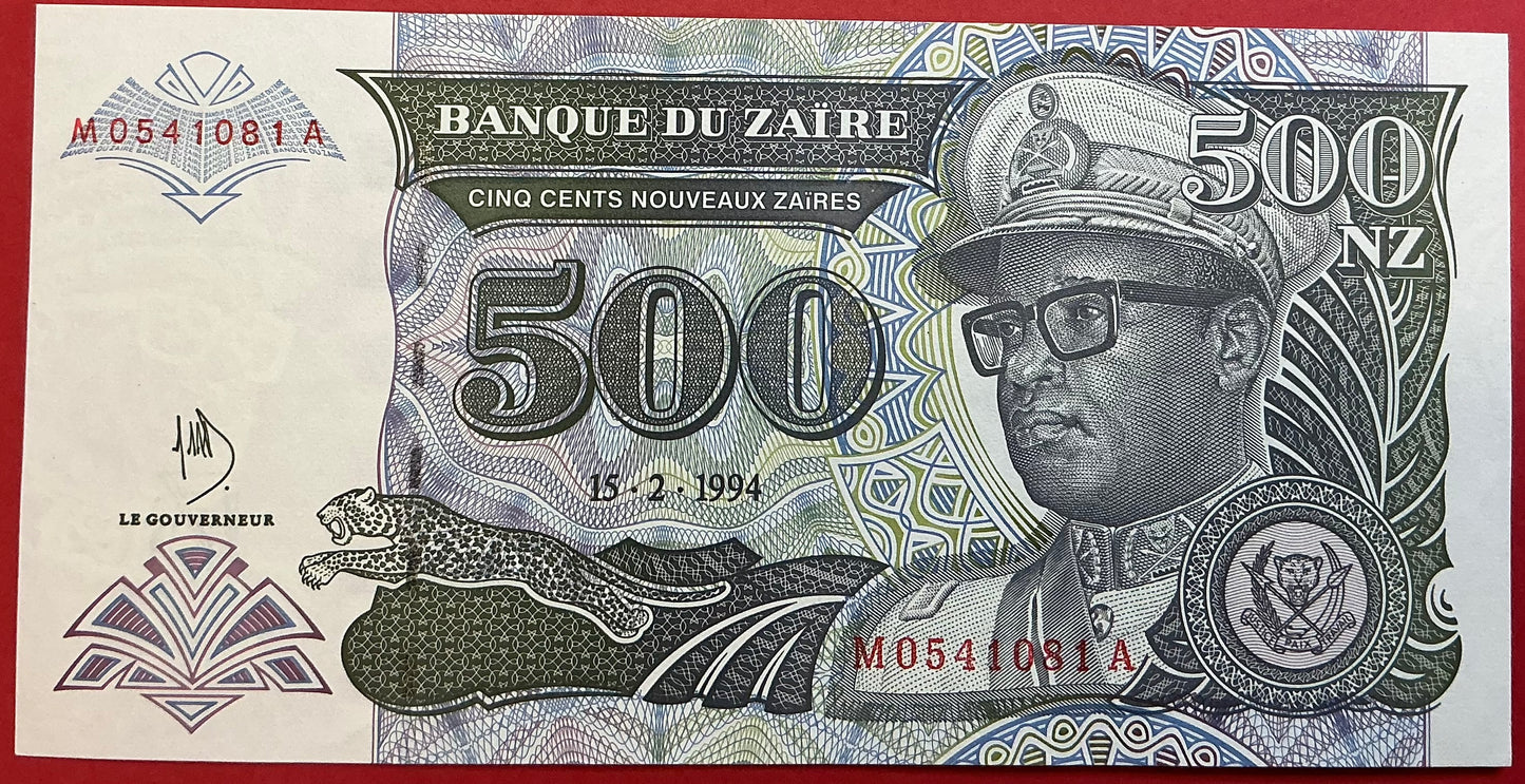 Zaïre - 500 Nouveaux Zaïres 15.2.1994 P#63a Kvalitet 0