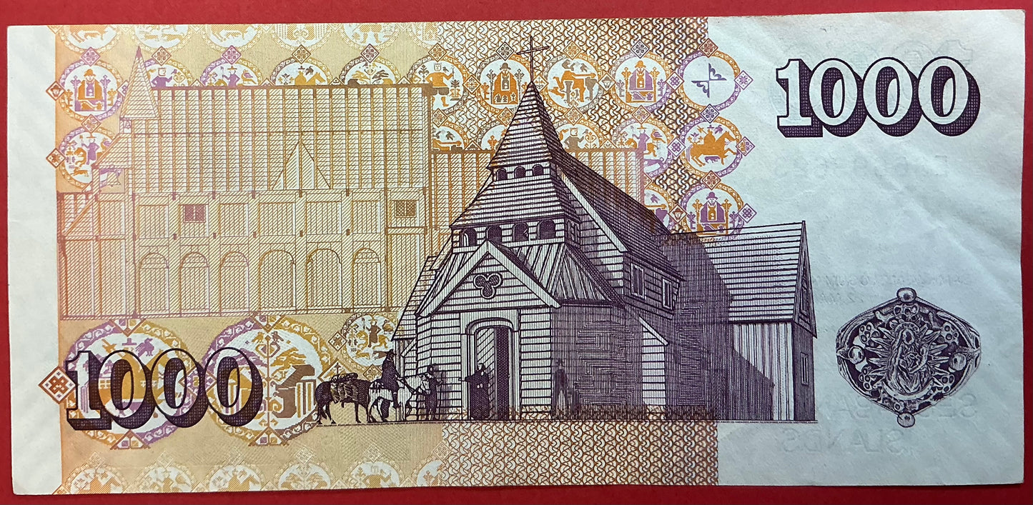 Iceland - 1000 Krónur 22.5.2001 P#59 Kvalitet 1+