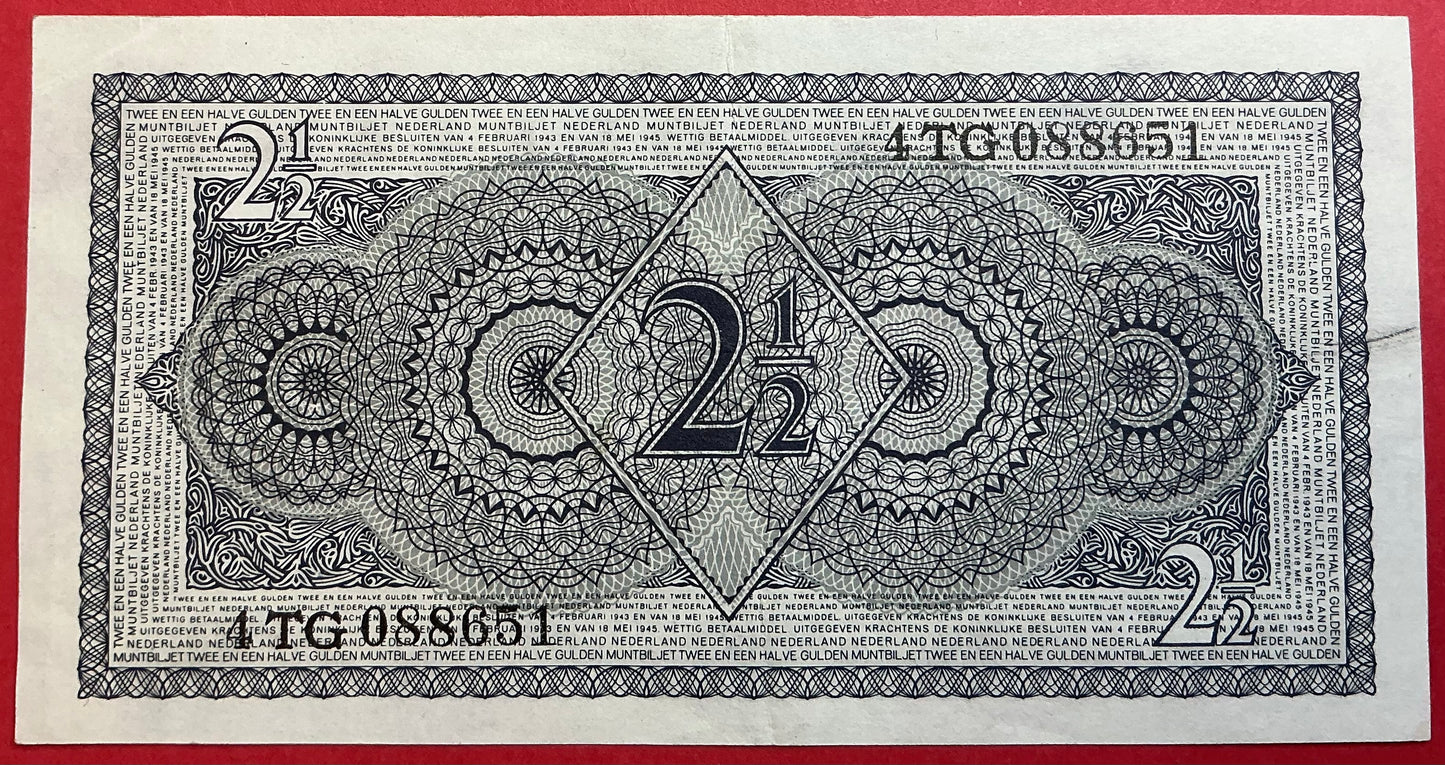 Netherlands - 2 1/2 Gulden 8.8.1949 P#73 Kvalitet 1+