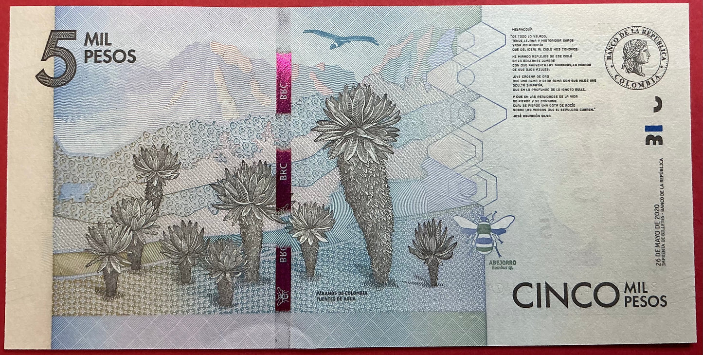 Colombia - 5 Mil Pesos 26.5.2020 P#459 Kvalitet 0