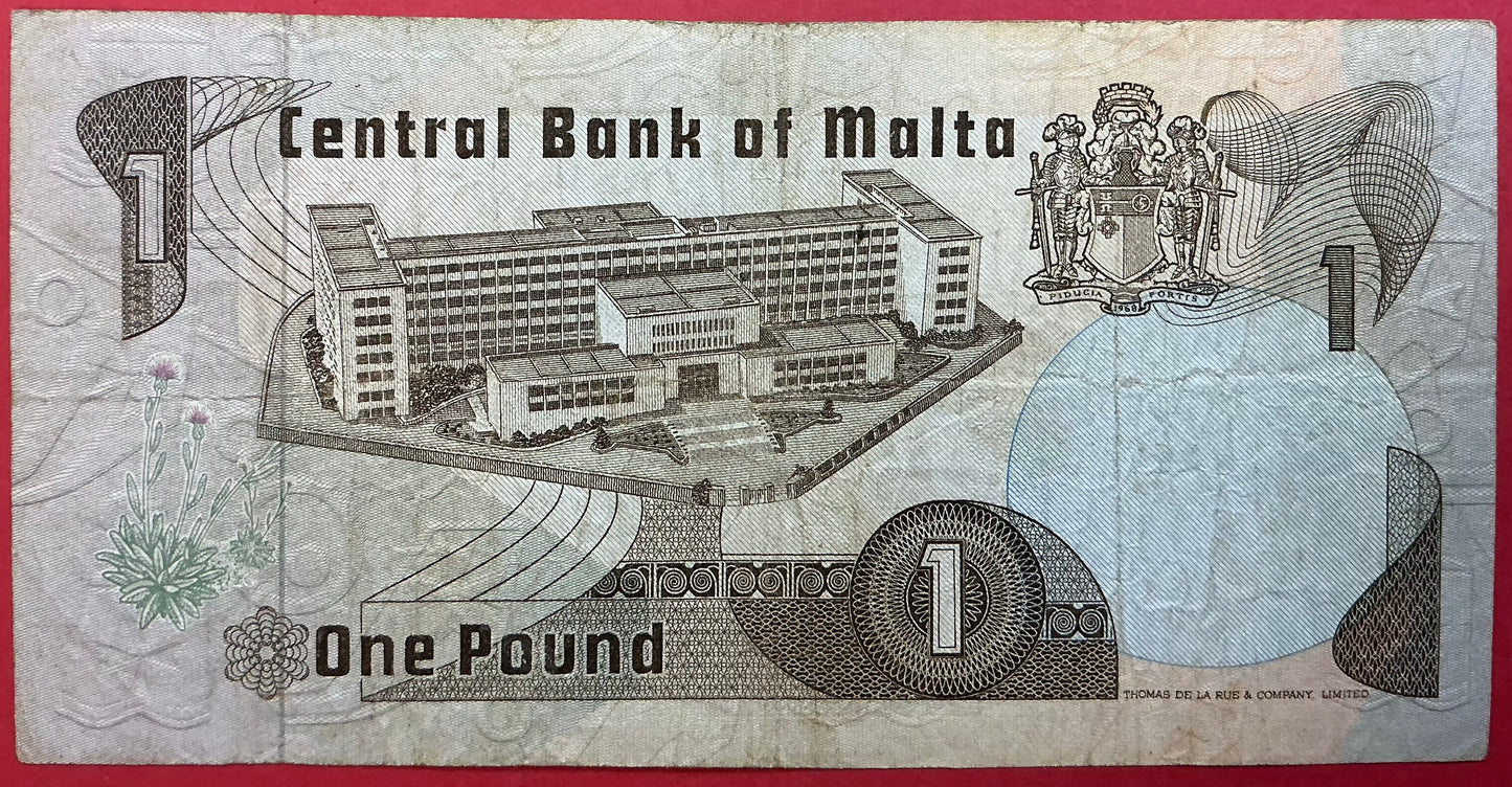 Malta - 1 Lira (1979) P#34a Kvalitet 1/1+