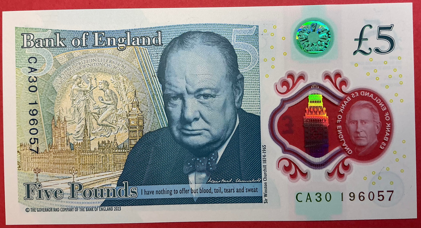 Great Britain - 5 Pounds 2023 P#W398 Kvalitet 0