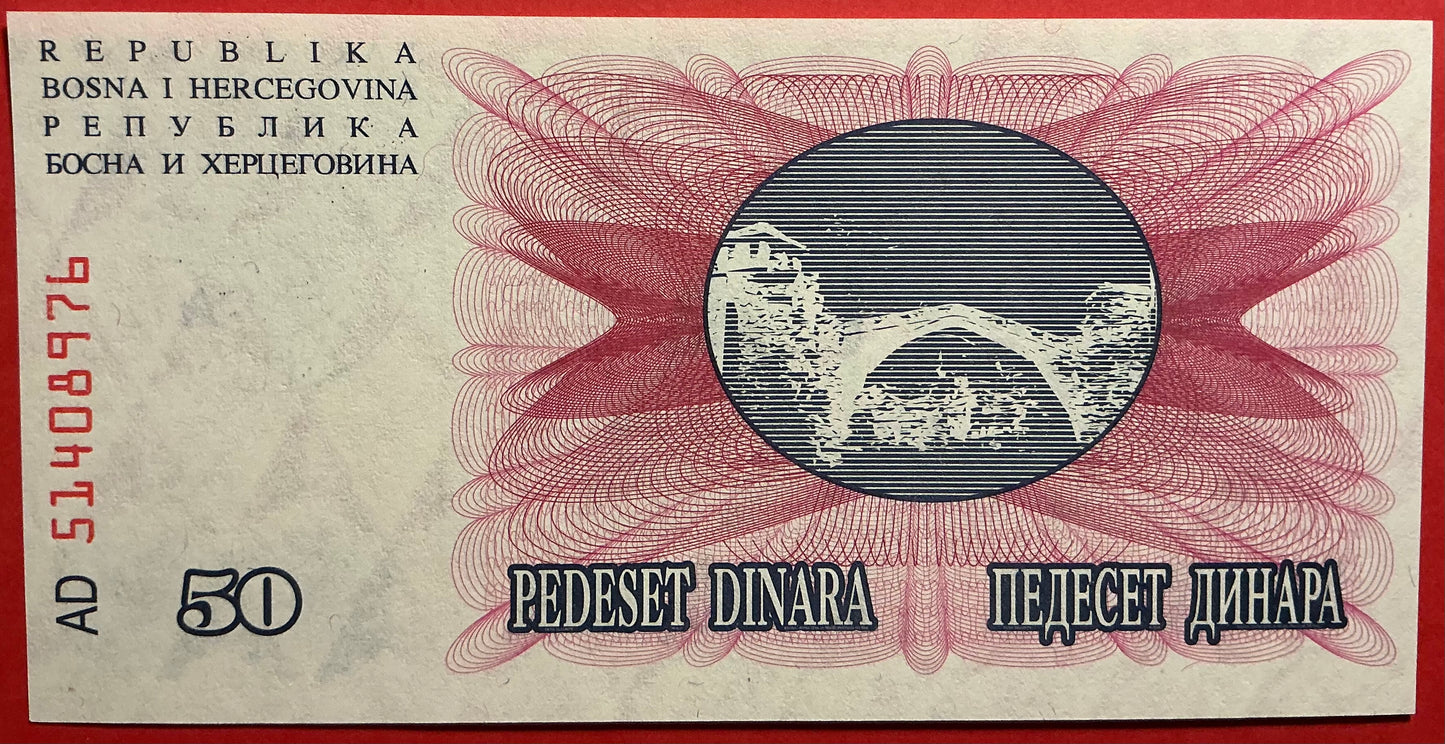 Bosnia Herzegovina - 50.000 Dinara 15.10.1993 P#55b Kvalitet 0
