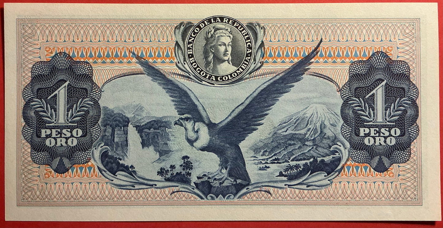 Columbia - 1 Peso Oro 7.8.1973 P#404e Kvalitet 0