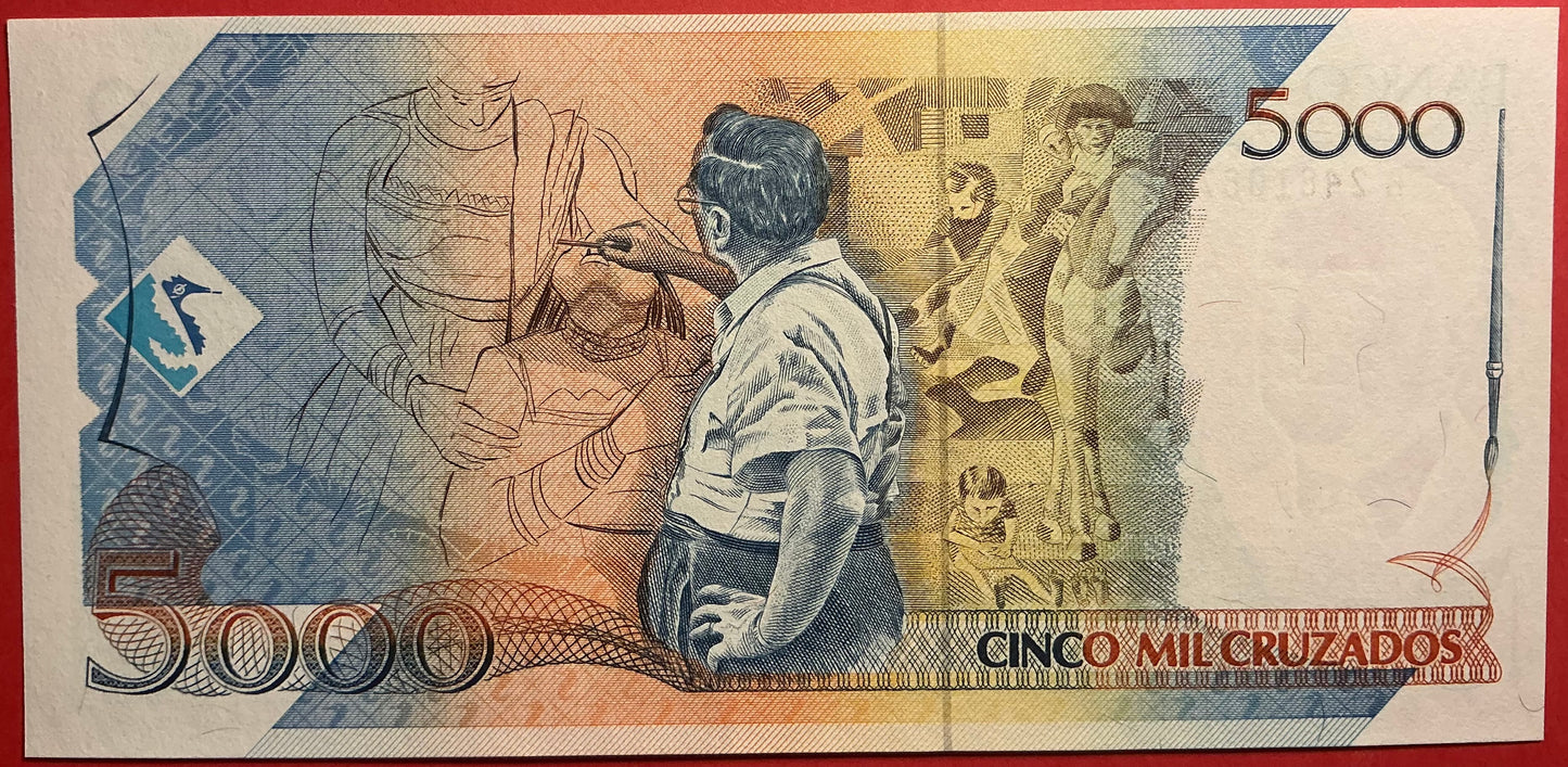 Brazil - 5 Cruzados Novos on 5000 Cruzados (1989) P#217a Kvalitet 0