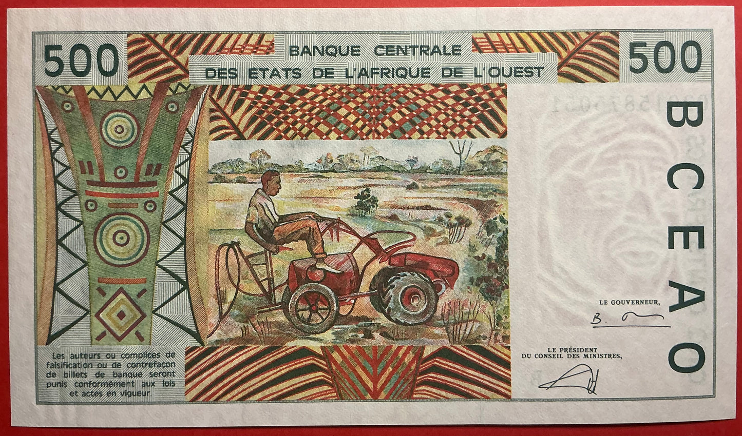 West African States/Benin - 500 Francs 2002 P#210Bn Kvalitet 01/0