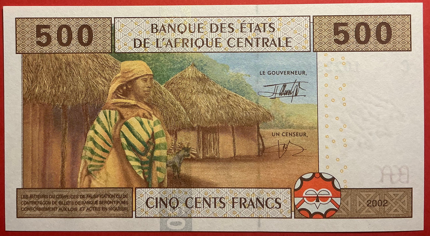 Central African States/Chad - 500 Francs 2002 P#606Ca Kvalitet 0