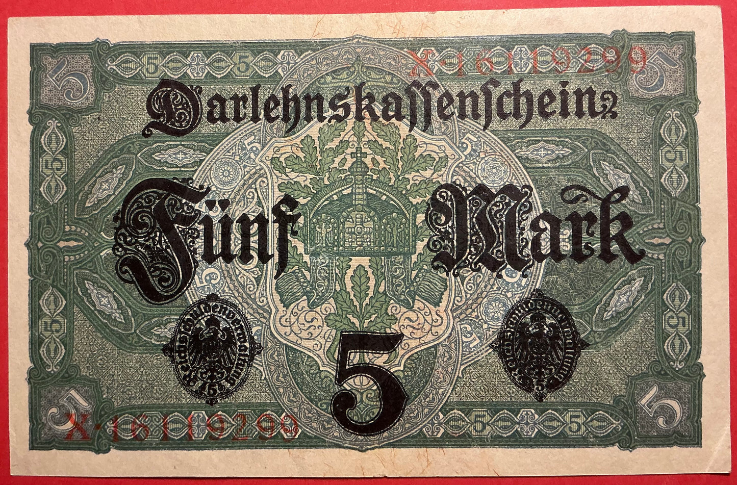 Germany - 5 Mark 1.8.1917 P#56a Kvalitet 1+
