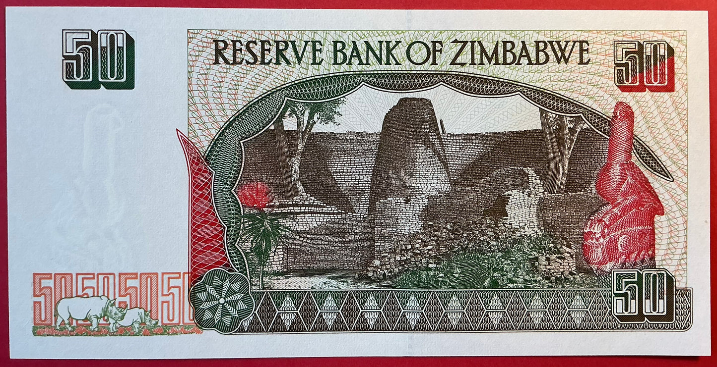 Zimbabwe - 50 Dollars 1994 P#8a Kvalitet 0
