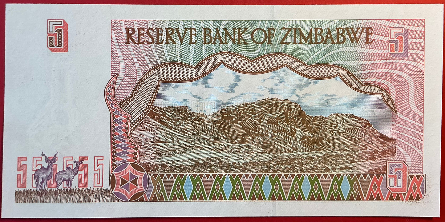 Zimbabwe - 5 Dollars 1997 P#5a Kvalitet 0