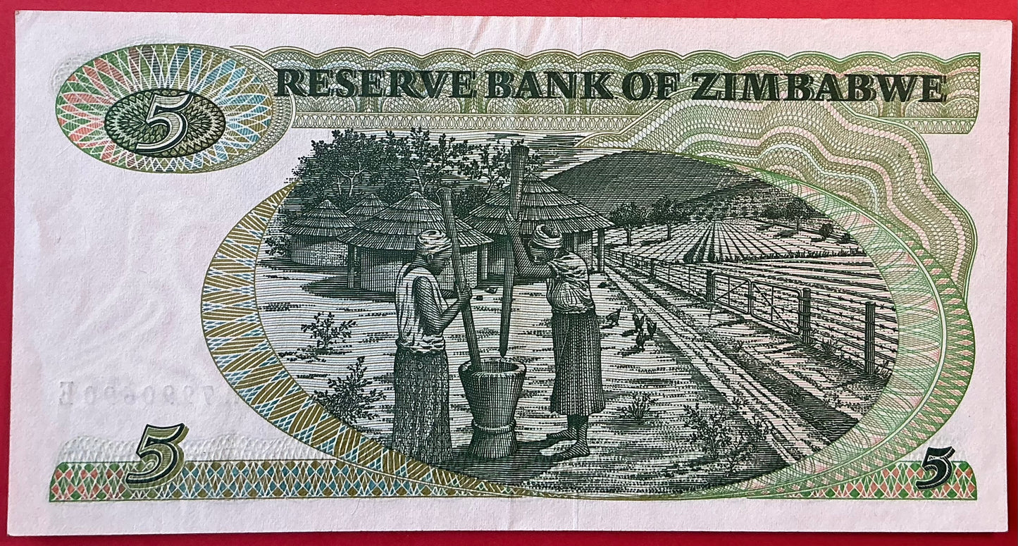 Zimbabwe - 5 Dollars 1983 P#2c Kvalitet 01