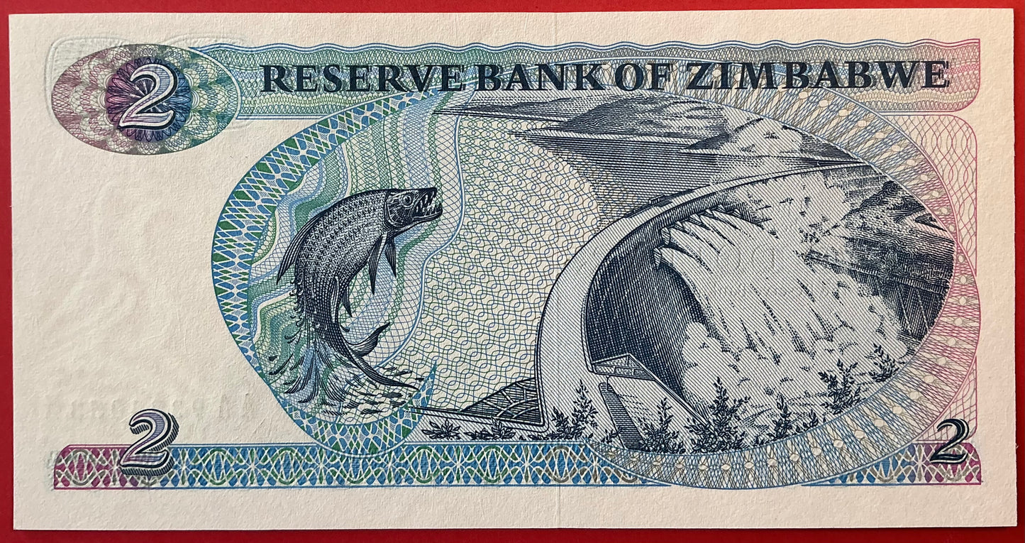 Zimbabwe - 2 Dollars 1983 P#1b Kvalitet 0