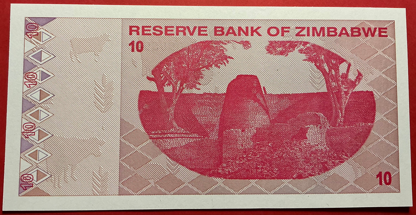 Zimbabwe - 10 Dollar 2.2.2009 P#94 Kvalitet 0