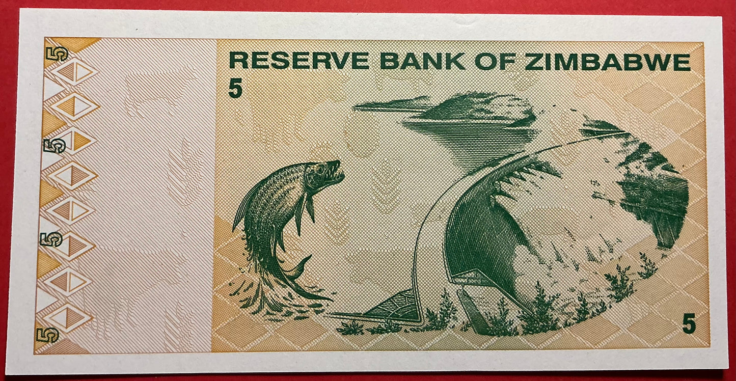 Zimbabwe - 5 Dollar 2.2.2009 P#93 Kvalitet 0