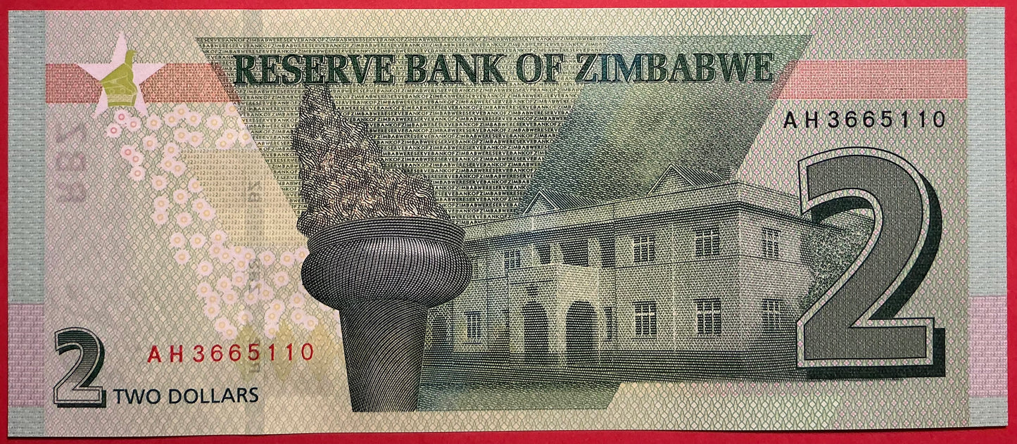 Zimbabwe - 2 Dollars 2019 P#W101 Kvalitet 01/0