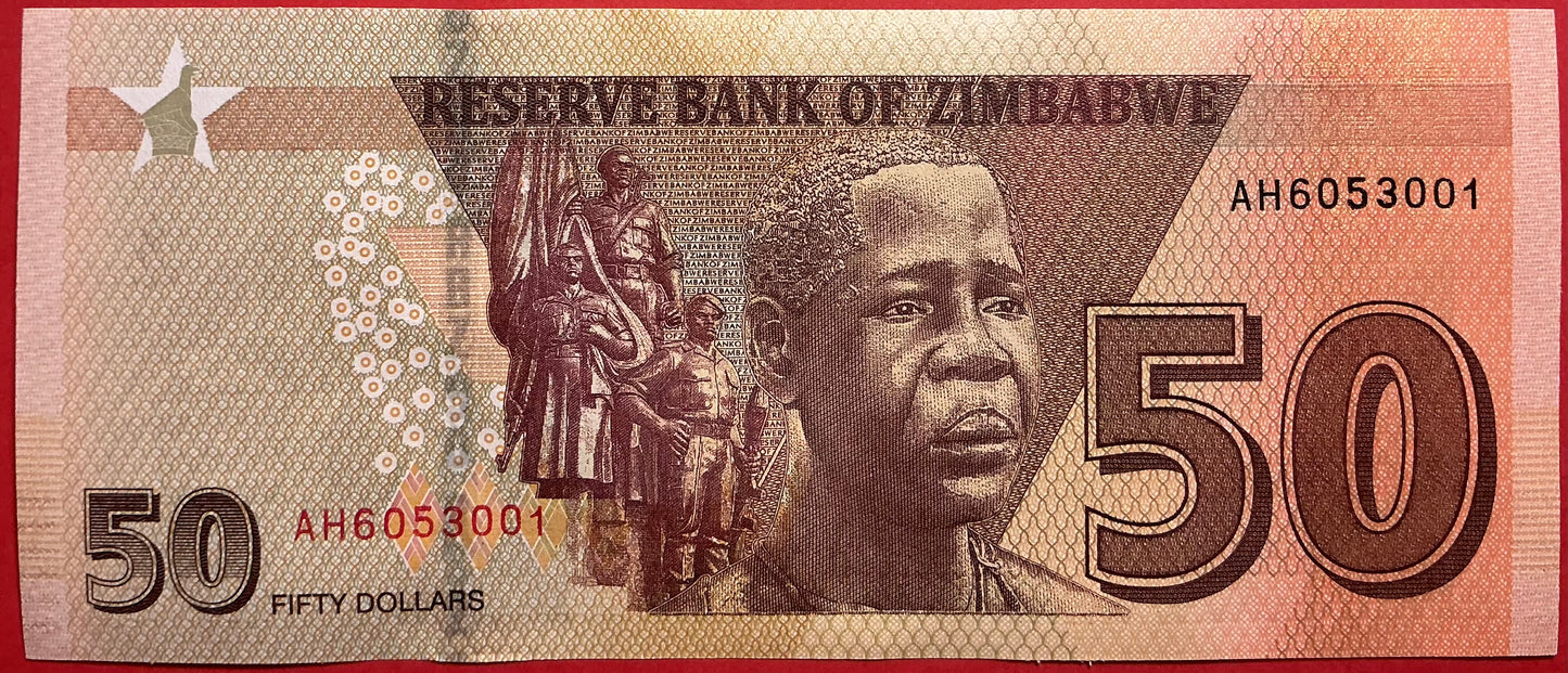 Zimbabwe - 50 Dollars 2020 P#W105 Kvalitet 01/0