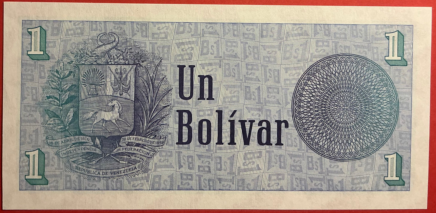 Venezuela - 1 Bolivar 5.10.1989 P#68 Kvalitet 0