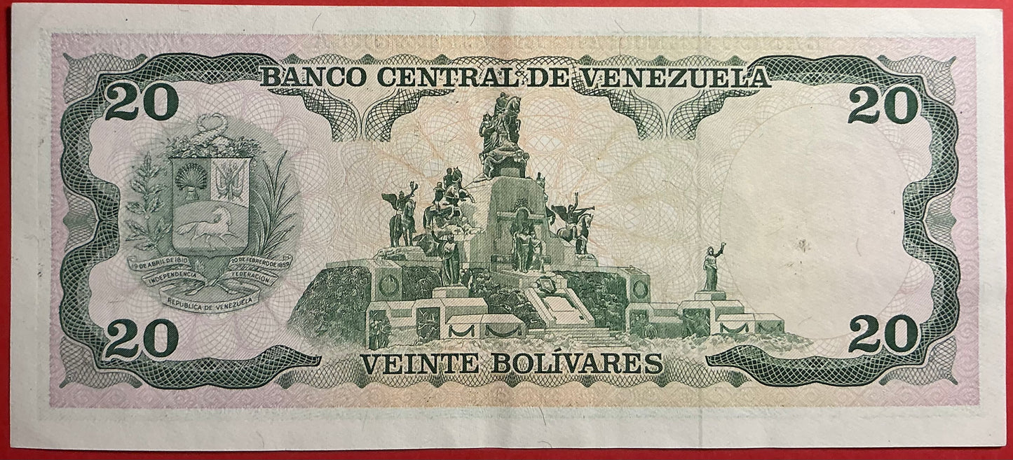 Venezuela - 20 Bolivares 7.9.1989 P#63b Kvalitet 01