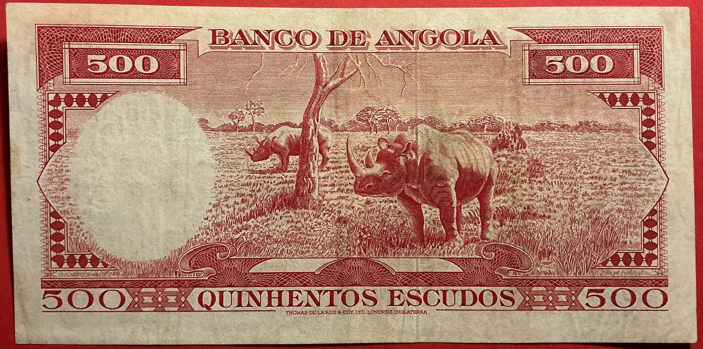 Angola - 500 Escudos 10.6.1970 P#97 Kvalitet 01