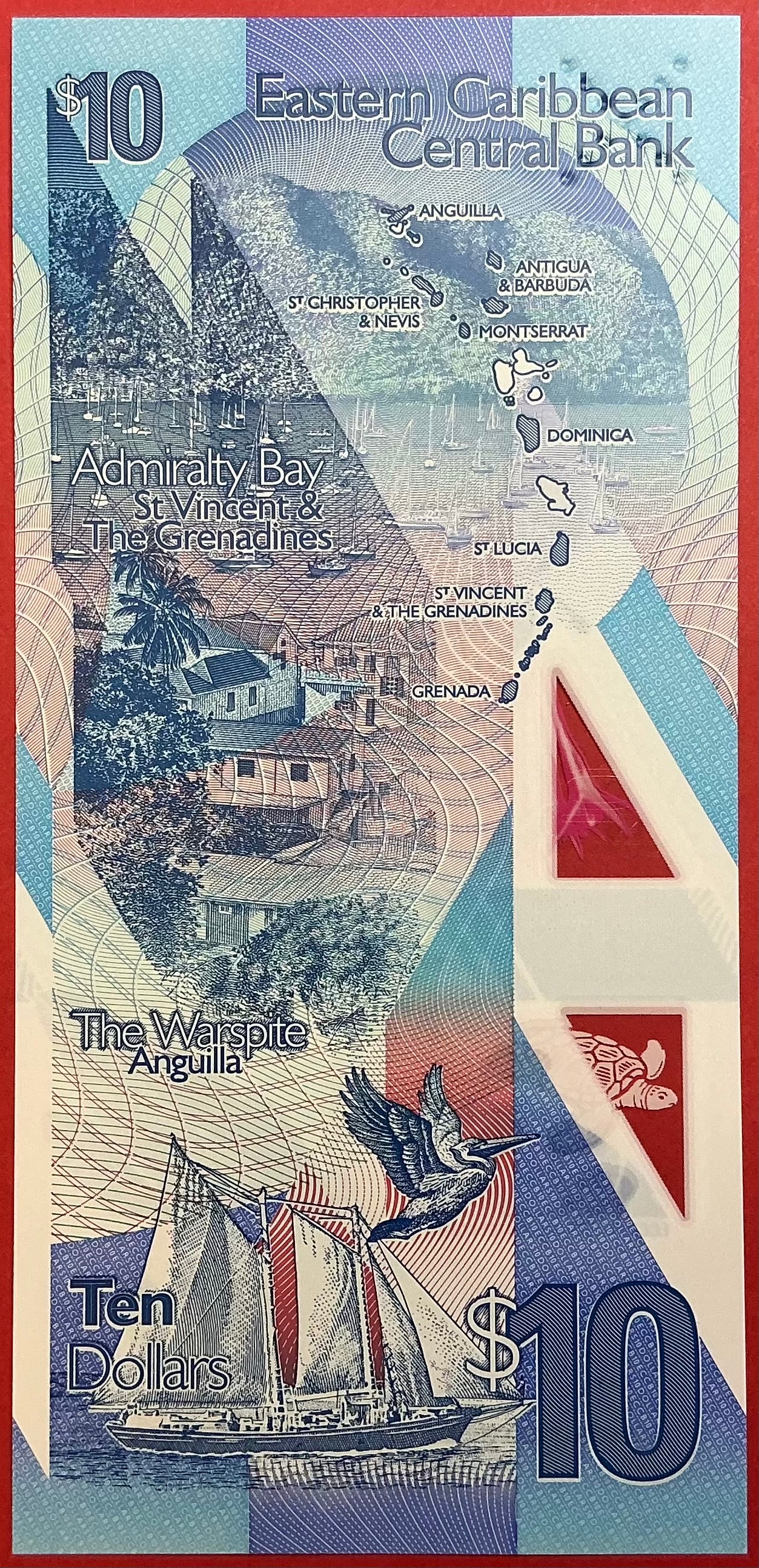 East Caribbean States - 10 Dollars 2019 P#W57 Kvalitet 0