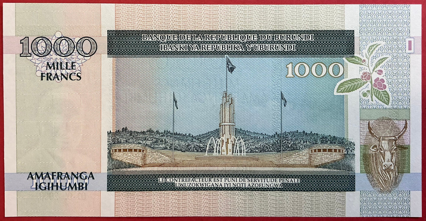 Burundi - 1000 Francs 1.5.2009 P#46 Kvalitet 0