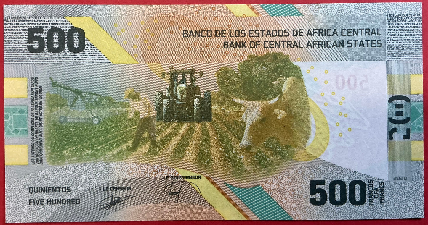 Central African States - 500 Francs 2020 P#W700 Kvalitet 0