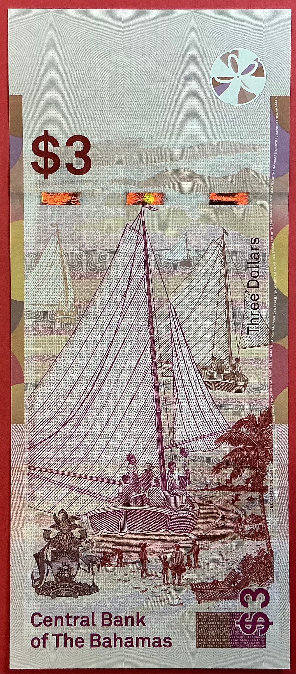 Bahamas - 3 Dollars 2019 P#W78 Kvalitet 0