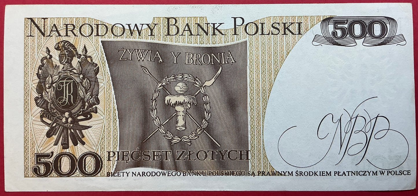 Poland - 500 Zlotych 1.6.1982 P#145d Kvalitet 1+/01