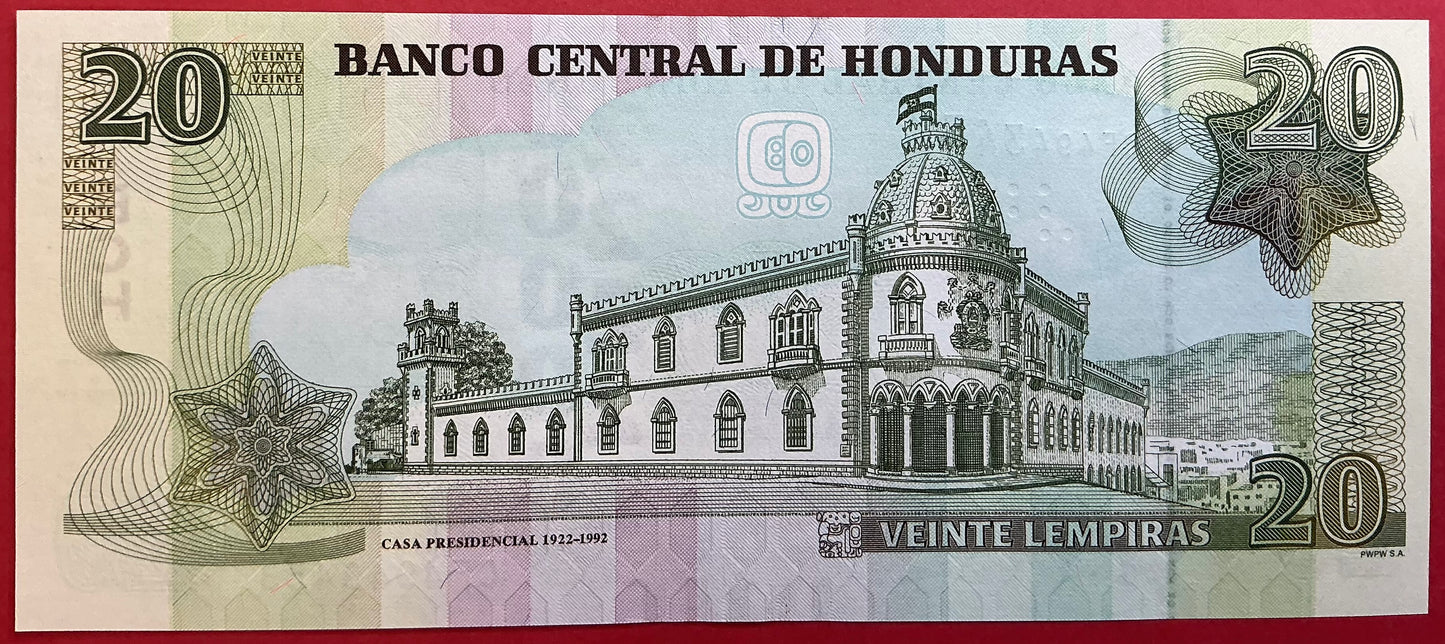 Honduras - 20 Lempiras 2019 P#100 Kvalitet 0