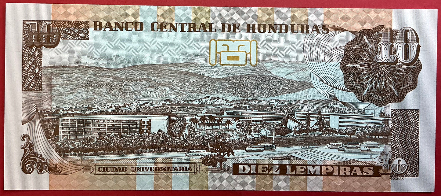 Honduras - 10 Lempiras 2019 P#99 Kvalitet 0
