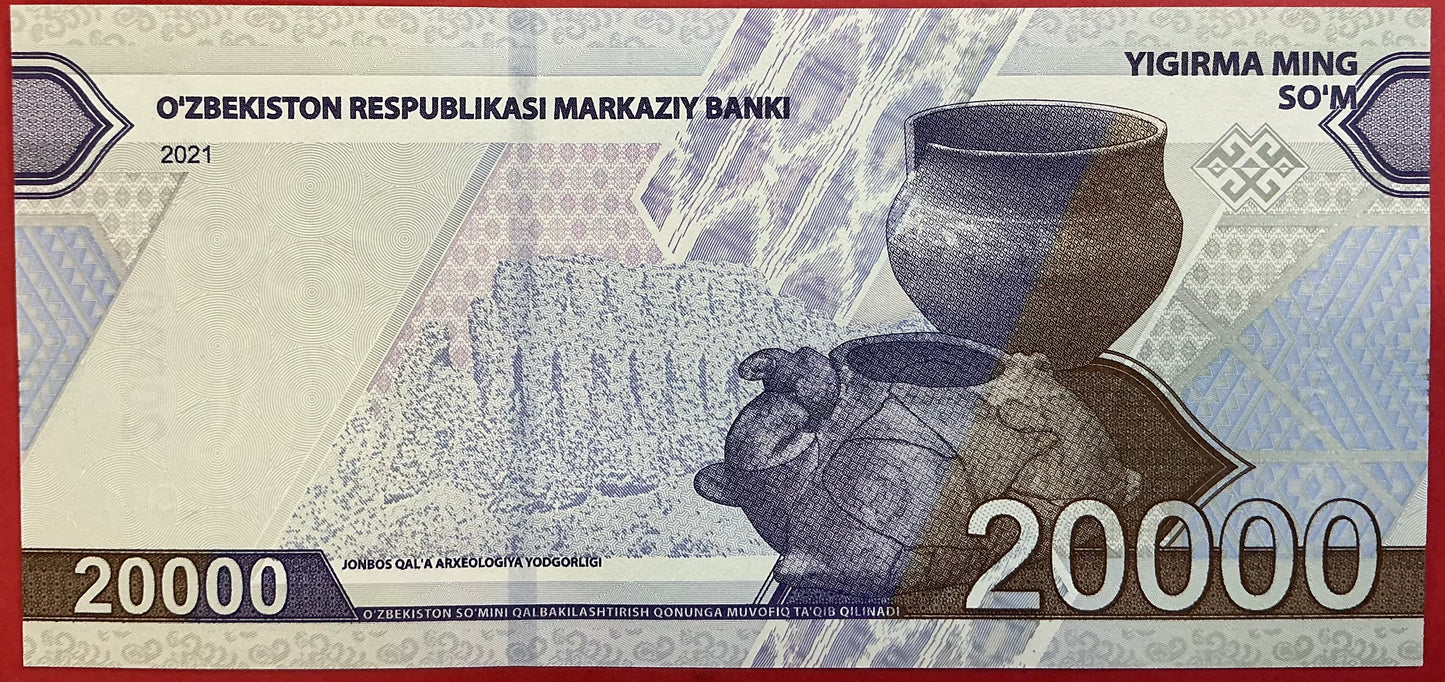 Usbekistan - 20.000 Sum 2021 P#W90 Kvalitet 01/0